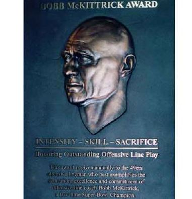 San Francisco '49ers Award Bas Relief Bronze Plaque.